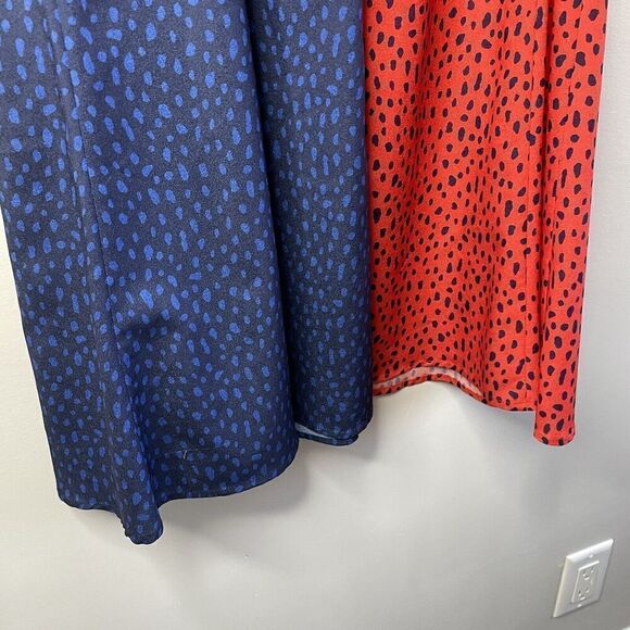 DEREK LAM Collective Handkerchief Dress Womens 40 US 4 Red Blue Midi Ruffle - Picture 13 of 15